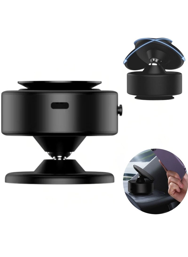 RADSUN Magnetic Vacuum Phone Holder – 360° Rotating Double-Sided Car Mount, Strong Suction for Dashboard, Mirror, Wall, Gym – MagSafe Compatible – Black - Image 1